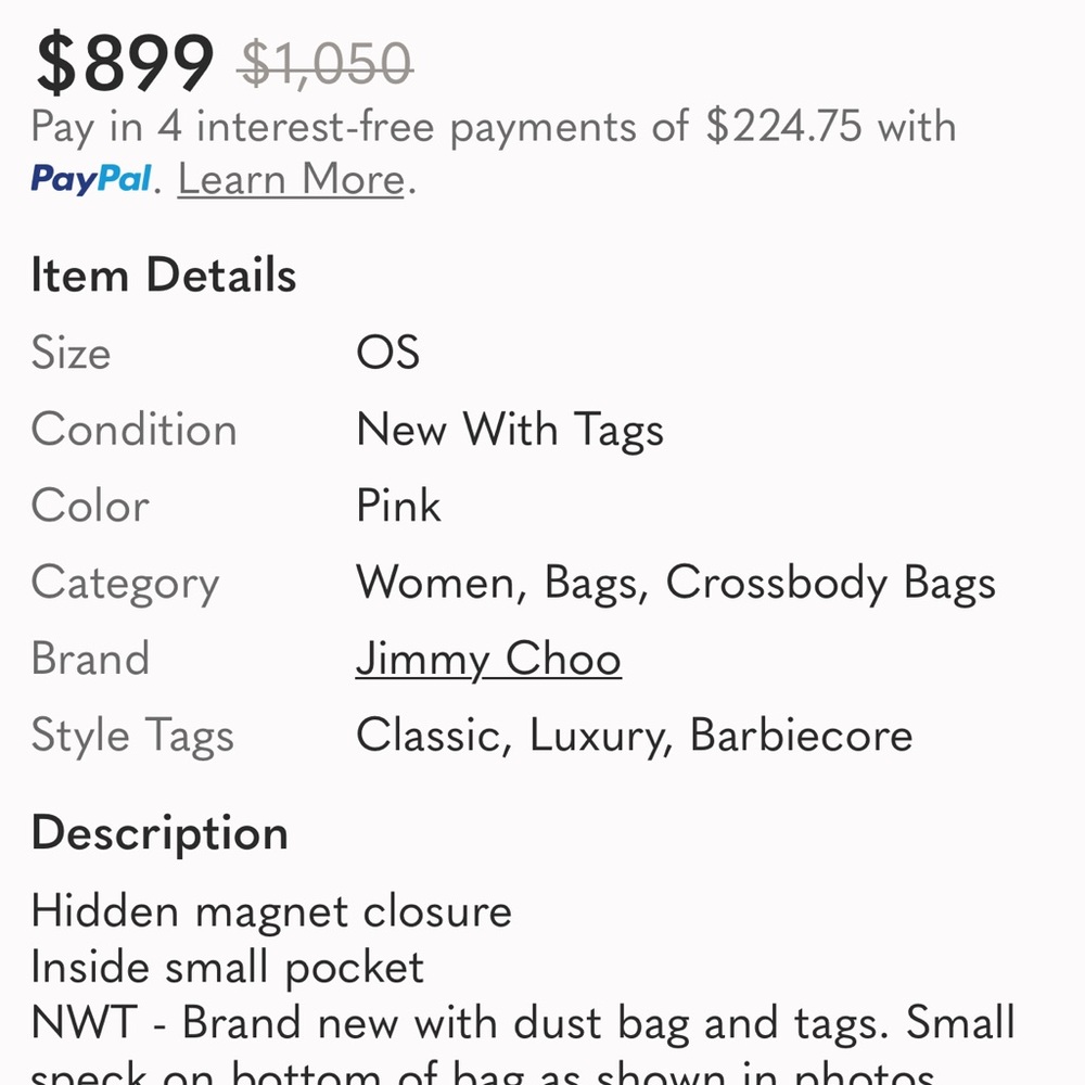 Jimmy Choo Pink Crystal Logo Clutch - Picture 7 of 7